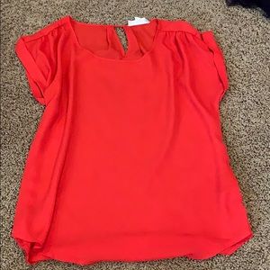 Red Short Sleeve Blouse